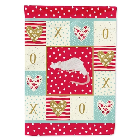Carolines Treasures 28 x 0.01 x 40 in. Dumbo Sphynx Rat Love Canvas House Flag CK5458CHF
